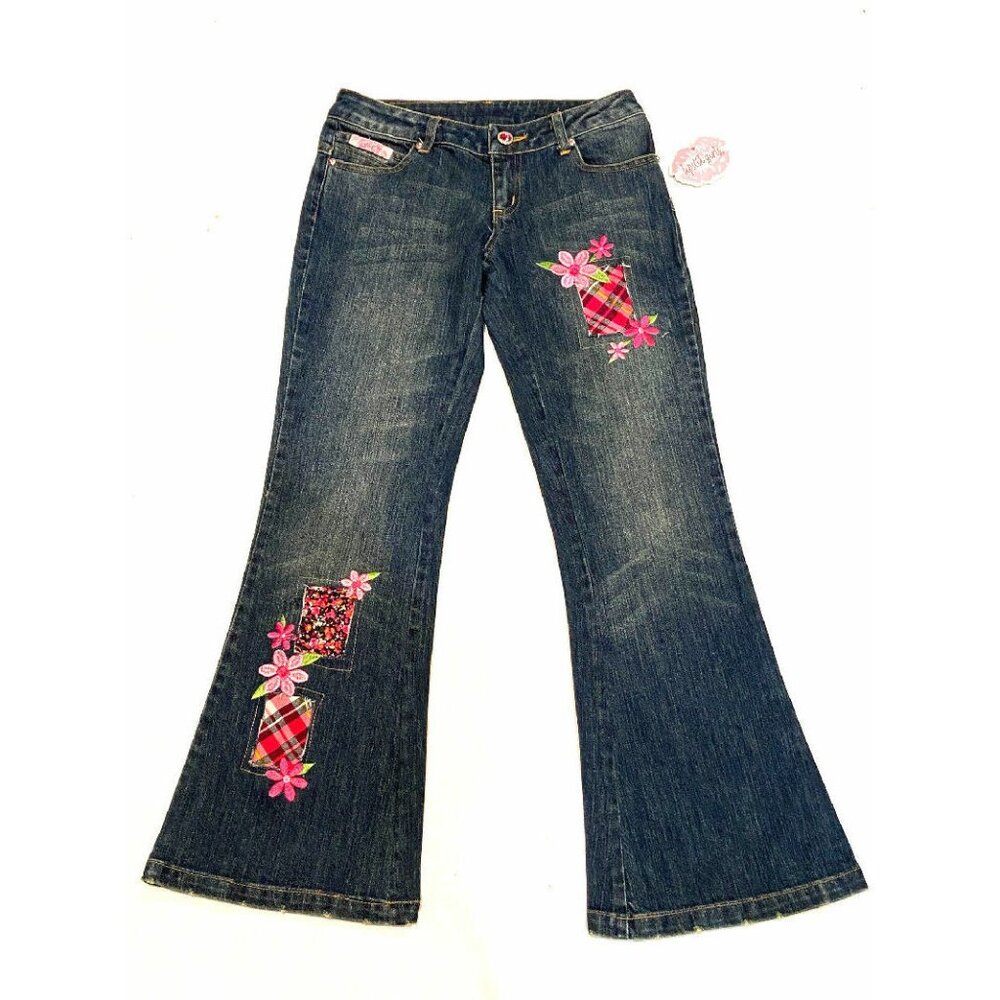 NEW Lipstik Boutique Girls Embroidered Girls Jeans sz 8 Retail $100‎